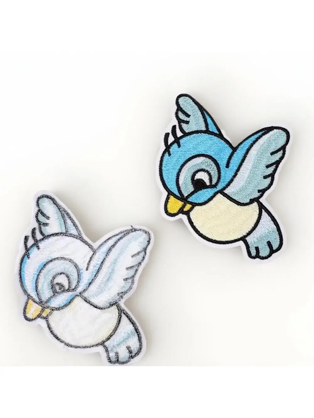 Iron On Patch Set - Blue Birds From Cinderella Snow White 2 Pcs Bird